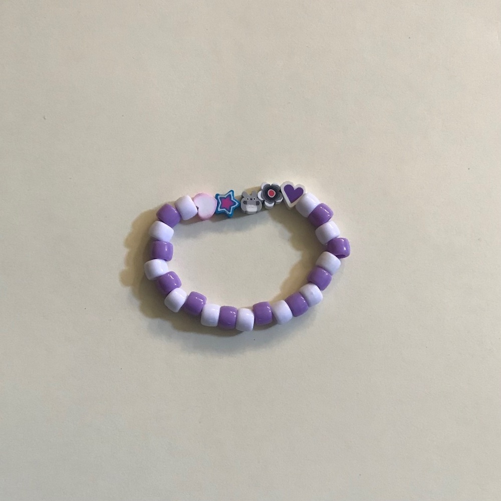 Handmade Totoro charm elastic bead bracelet